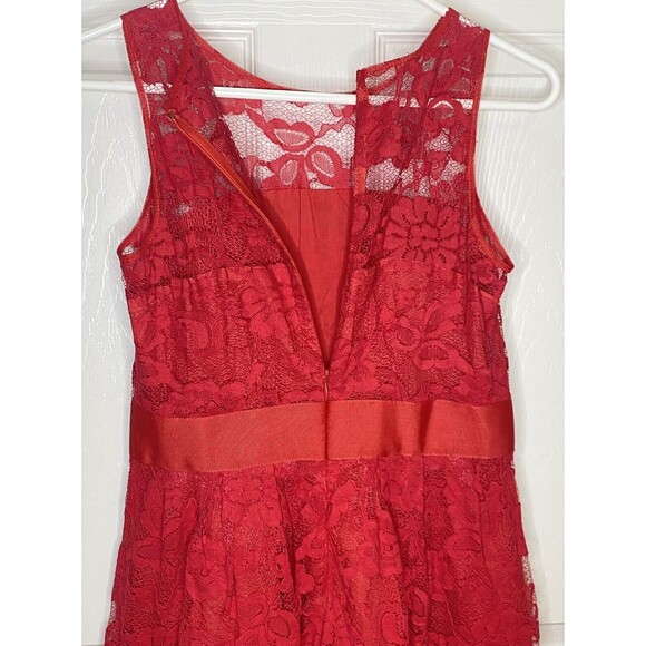 BB Dakota When The Night Comes Floral Red Lace Dress ModCloth Valentines Size 6 - Picture 5 of 9